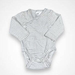 4/$20 H&M White Striped Cotton Onesie